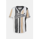 Karl Kani Varsity Striped Baseball Shirt Sand/Off White/Anthracite - Daudzkrāsains - T-krekls ar īsām piedurknēm