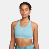 Nike Dri-FIT Swoosh Women's Medium-Support 1-Piece Pad Sports Bra Blue - Zils - Krūšturis