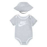 Nike Infant Core Bucket Hat & Bodysuit 2pc Set Heather Grey - Pelēks - set