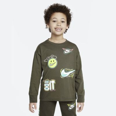 Nike NSW Art Of Play Relaxed Longsleeve Tee Cargo Khaki - Zaļš - T-krekls ar garām piedurknēm