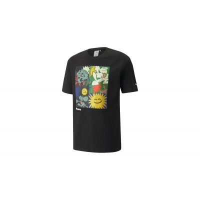 Puma Adventure Planet Graphic Men's Tee - Melns - T-krekls ar īsām piedurknēm