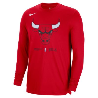 Nike Dri-FIT NBA Chicago Bulls Long-Sleeve Top - Sarkans - T-krekls ar īsām piedurknēm