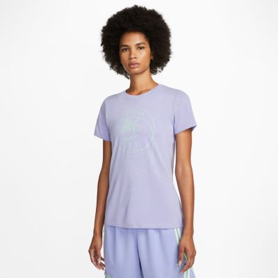 Nike Dri-FIT Swoosh Fly Wmns Tee Light Thistle - Violets - T-krekls ar īsām piedurknēm