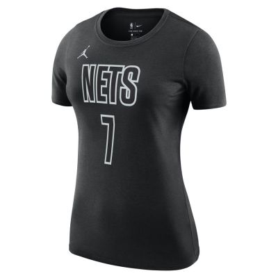 Jordan NBA Brooklyn Nets Essential Statement Edition Wmns Tee - Melns - T-krekls ar īsām piedurknēm