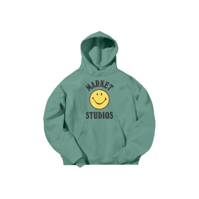 MARKET Smiley Mood Hoodie Green - Zaļš - Jaka ar kapuci MARKET Smiley Mood Hoodie Green - Zaļš - Jaka ar kapuci