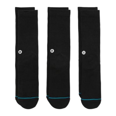 Stance Icon 3 Pack Black Socks - Melns - Zeķes