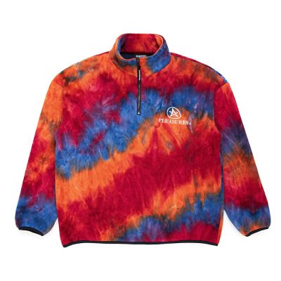 Pleasures Orange Caffeine Polar Fleece Quarter Zip - Apelsīns - Jaka ar kapuci Pleasures Orange Caffeine Polar Fleece Quarter Zip - Apelsīns - Jaka ar kapuci