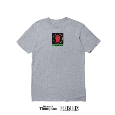 Pleasures Badge Tee Heather Grey - Pelēks - T-krekls ar īsām piedurknēm